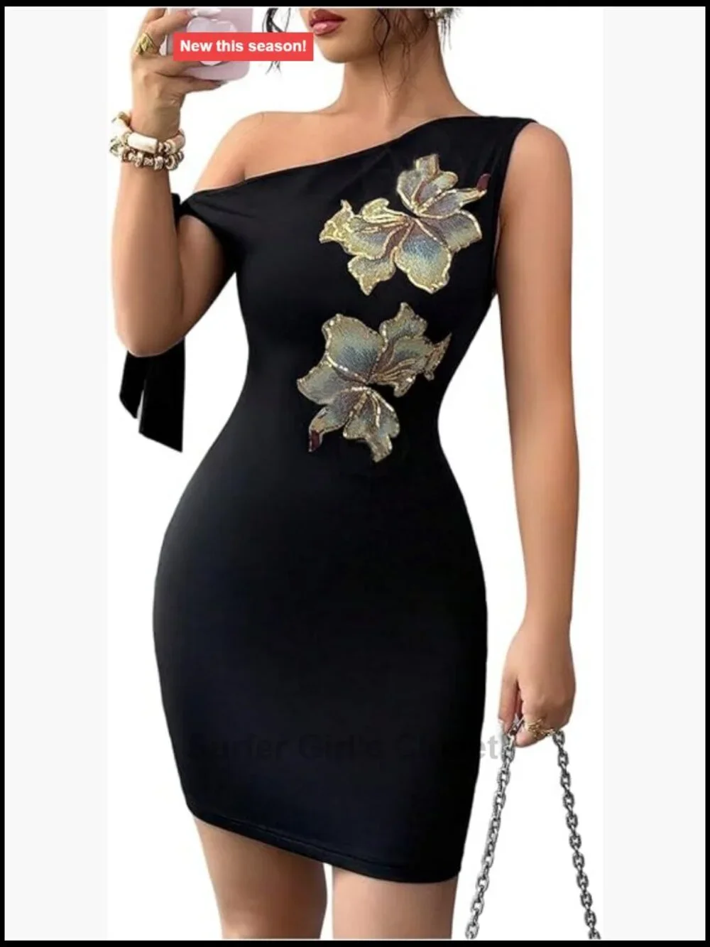 Floral Off Shoulder Sleeveless Bodycon Mini Dress Knot Side Formal
